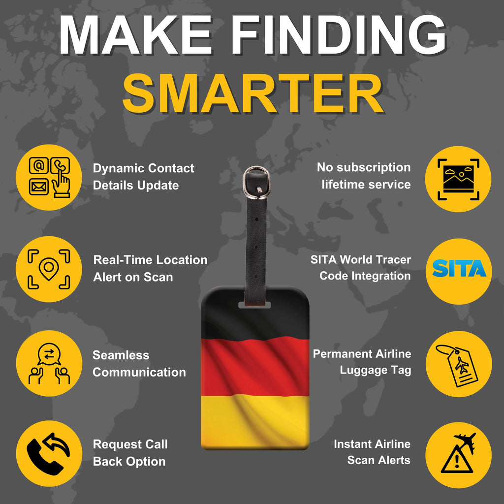 Smart Bag Security Tag - Germany Flag [Pack 2]