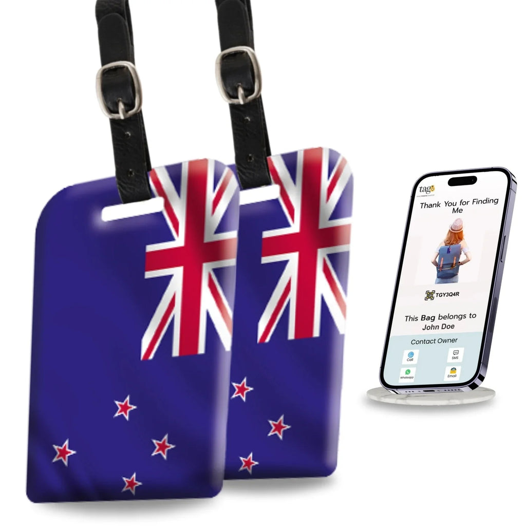 Smart Bag Security Tag -  New Zealand Flag [Pack 2]
