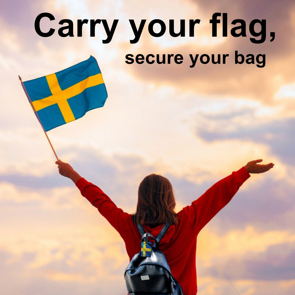 Smart Bag Security Tag - Sweden Flag [Pack 2]