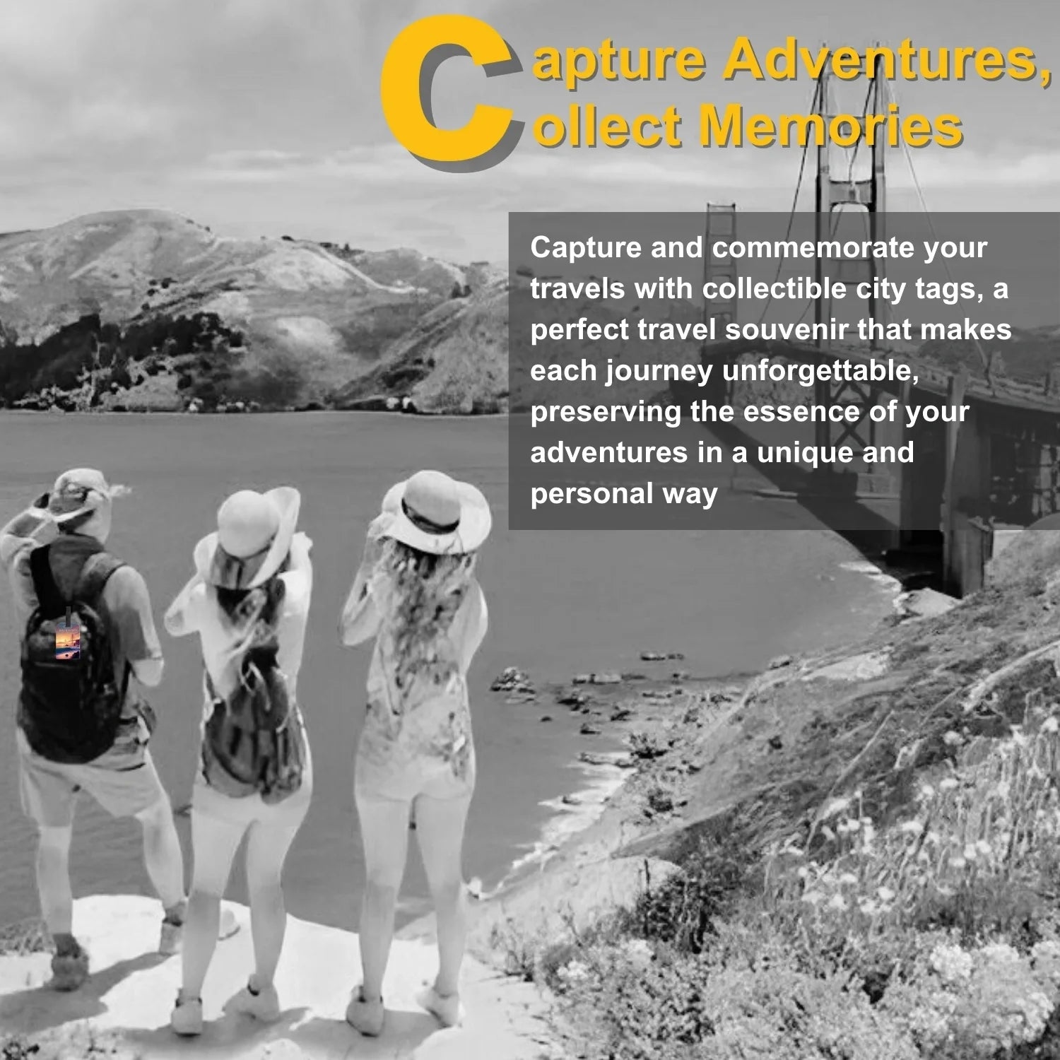 Smart Bag Security Tag - San Francisco  [Pack 2]